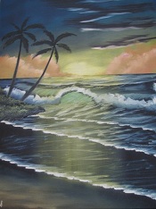 Ocean and Palm Tree